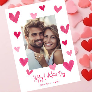 Cartes Pour Fêtes Annuelles Coeurs roses photo Heureuse Sainte-Valentin
