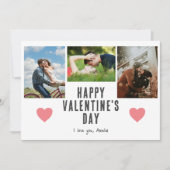 Cartes Pour Fêtes Annuelles Coeurs roses Saint Valentin Garçon 3 Photo (Devant)