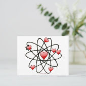 Cartes Pour Fêtes Annuelles Coeurs rouges de Saint Valentin atomique (Debout devant)