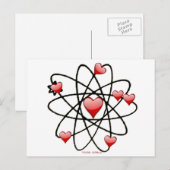 Cartes Pour Fêtes Annuelles Coeurs rouges de Saint Valentin atomique (Devant / Derrière)
