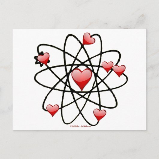 Cartes Pour Fêtes Annuelles Coeurs rouges de Saint Valentin atomique (Devant)