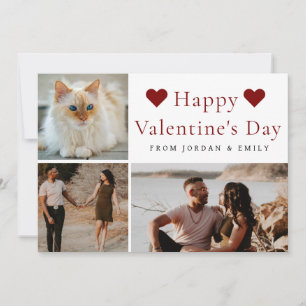 Cartes Pour Fêtes Annuelles Cœurs Rouges Élégants Bonne Saint-Valentin 3 Photo