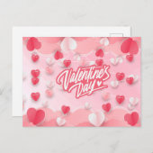 Cartes Pour Fêtes Annuelles Coeurs rouges Heureuses Saintes-Valentin (Devant / Derrière)