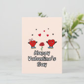 Cartes Pour Fêtes Annuelles Cœurs rouges mignons (Debout devant)