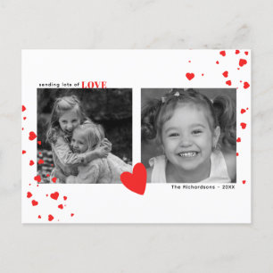 Cartes Pour Fêtes Annuelles Coeurs rouges modernes Saint Valentin Photo person