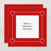 Cartes Pour Fêtes Annuelles Cœurs Simples Message de la Saint-Valentin à Rouge (Devant / Derrière)