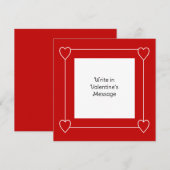 Cartes Pour Fêtes Annuelles Cœurs simples Saint-Valentin Ajouter un message au (Devant / Derrière)