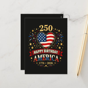 Cartes Pour Fêtes Annuelles Cœurs Usa 1776 2026 4 Juillet