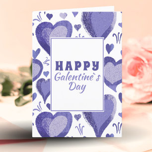 Cartes Pour Fêtes Annuelles Cœurs violets Bonne Galentine` s Day