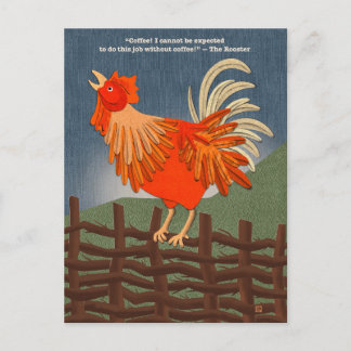Cartes Pour Fêtes Annuelles Coffee Addicted Rooster Postcards