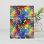 Cartes Pour Fêtes Annuelles Cohésif Abstrait Exquis Cat Splashes Simples (Debout devant)