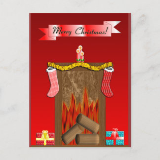 Cartes Pour Fêtes Annuelles Coin du feu de fête de Noël