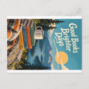 Cartes Pour Fêtes Annuelles Coin lecture confortable dans la nature Illustrati