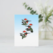 Cartes Pour Fêtes Annuelles Colibri à gorge rubis de Noël (Debout devant)
