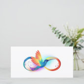 Cartes Pour Fêtes Annuelles Colibri arc-en-ciel avec symbole Infinity (Debout devant)