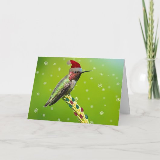 Cartes Pour Fêtes Annuelles Colibri de Noël (Devant)