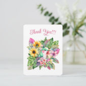 Cartes Pour Fêtes Annuelles Colibri et fleurs tropicales (Debout devant)