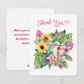 Cartes Pour Fêtes Annuelles Colibri et fleurs tropicales (Devant / Derrière)