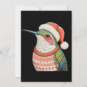 Cartes Pour Fêtes Annuelles Colibri Sweatshirt Moche Chapeau de Père Noël Noël