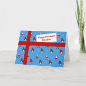 Cartes Pour Fêtes Annuelles Colis de Noël bleu de la fille (Devant)