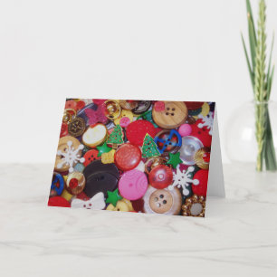 Cartes Pour Fêtes Annuelles Collage avec boutons d'arbre de Noël