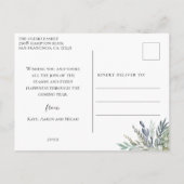 Cartes Pour Fêtes Annuelles Collage bleu de photo de feuillage d'hiver (Dos)