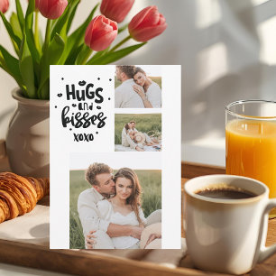 Cartes Pour Fêtes Annuelles Collage Couple Photo & Hugs Et Baisers Phrase Love
