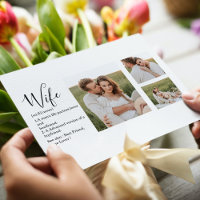 Collage Couple Photo & Lovely Romantic Wife Cadeau