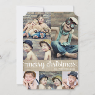 Cartes Pour Fêtes Annuelles Collage cursif vintage de photo de Joyeux Noël