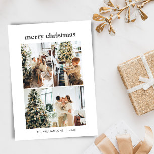 Cartes Pour Fêtes Annuelles Collage de 3 photos minimaliste Joyeux Noël Fêtes