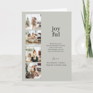 Cartes Pour Fêtes Annuelles Collage de 4 photos personnalisé pour un Noël joye