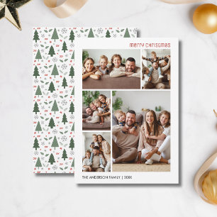 Cartes Pour Fêtes Annuelles Collage de 5 photos de famille pour Noël