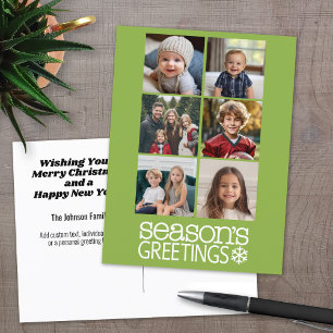 Cartes Pour Fêtes Annuelles Collage de 6 photos Instagram - fond vert citron