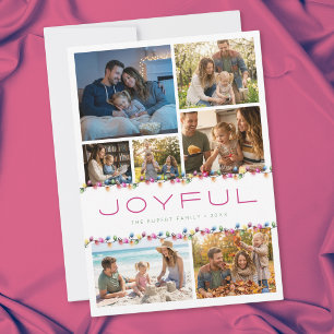 Cartes Pour Fêtes Annuelles Collage de 7 photos modernes de lumières de Noël j