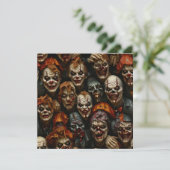 Cartes Pour Fêtes Annuelles Collage de clowns zombies effrayants (Debout devant)