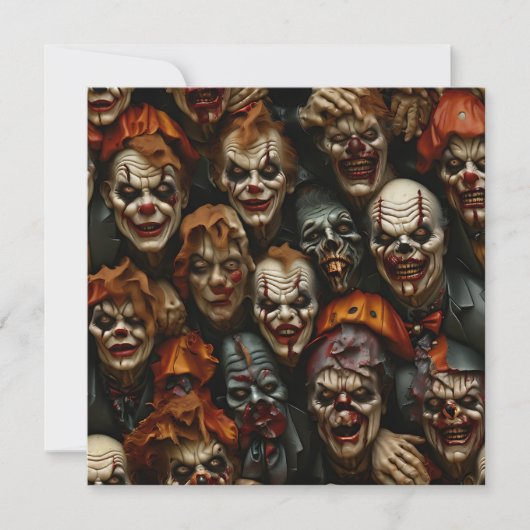 Cartes Pour Fêtes Annuelles Collage de clowns zombies effrayants (Devant)