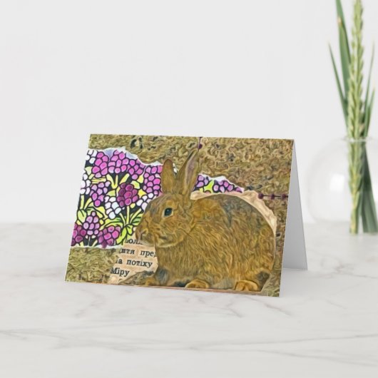 Cartes Pour Fêtes Annuelles Collage de lapin, Pâques (Devant)