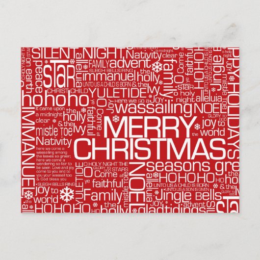Cartes Pour Fêtes Annuelles Collage de mot de Noël (Devant)