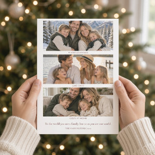 Cartes Pour Fêtes Annuelles Collage de Noël à trois photos de l'année en revue