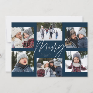 Cartes Pour Fêtes Annuelles Collage de Noël avec écriture joyeuse moderne et m