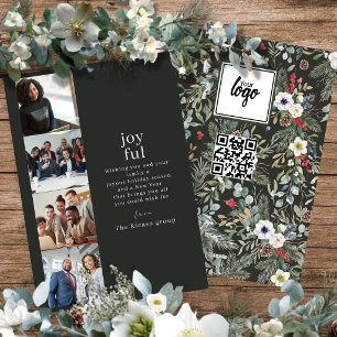 Cartes Pour Fêtes Annuelles Collage de Noël d'entreprise personnalisé avec 4 p
