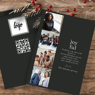 Cartes Pour Fêtes Annuelles Collage de Noël d'entreprise personnalisé avec 4 p