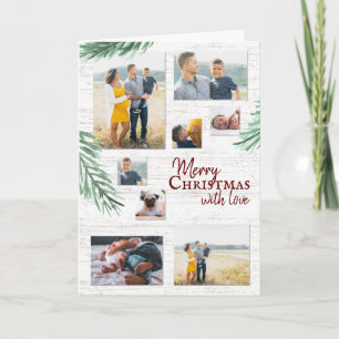 Cartes Pour Fêtes Annuelles Collage de Noël en bois blanchi à la chaux