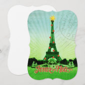 Cartes Pour Fêtes Annuelles Collage de Noël Tour Eiffel (Devant / Derrière)