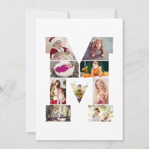 Cartes Pour Fêtes Annuelles Collage de photo de lettre M noir et blanc