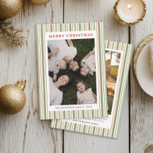 Collage de photos de famille à rayures modernes po