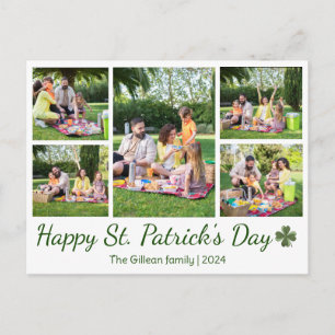 Cartes Pour Fêtes Annuelles Collage de photos de famille avec trèfles pour la