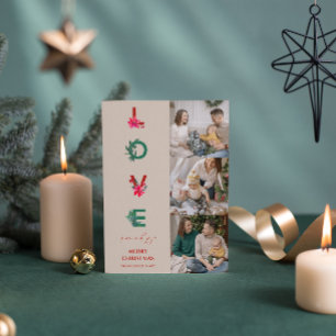 Cartes Pour Fêtes Annuelles Collage de photos de famille de Noël Amour Paix