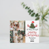 Cartes Pour Fêtes Annuelles Collage de photos de famille de Noël simple et élé (Debout devant)