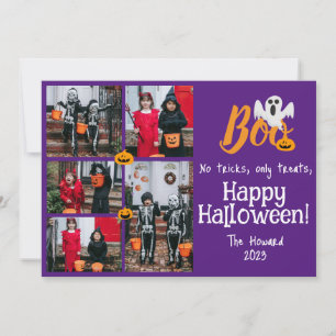 Cartes Pour Fêtes Annuelles Collage de photos de famille Halloween en Citrouil